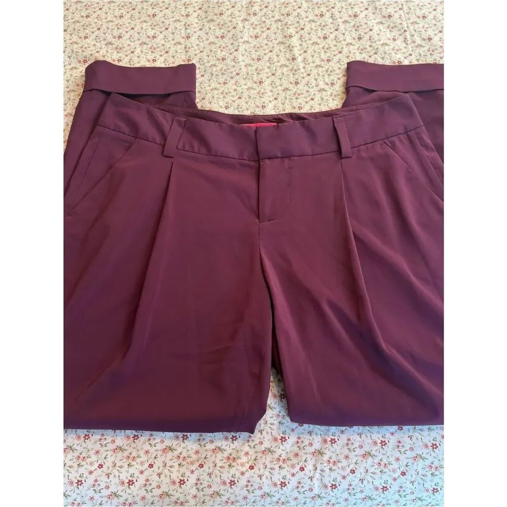 Alice + Olivia Deep Plum High-Rise Trousers